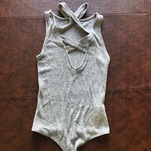 Grey body suit